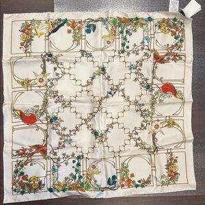 Gucci Silk Scarf with Leaf and Vine Design